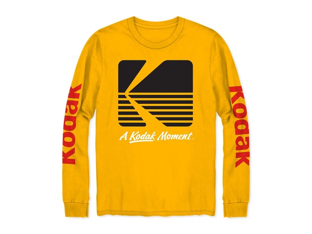 Kodak Men's Long Sleeve Graphic T-Shirt Yellow Size Large