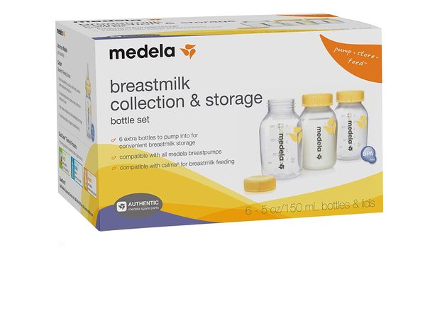 Medela Breast Milk Made Without BPA Collection and Storage Bottles, 5 Ounce, 6 Count