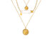 18K Gold Plated Coin & Pin 3-Piece Necklace