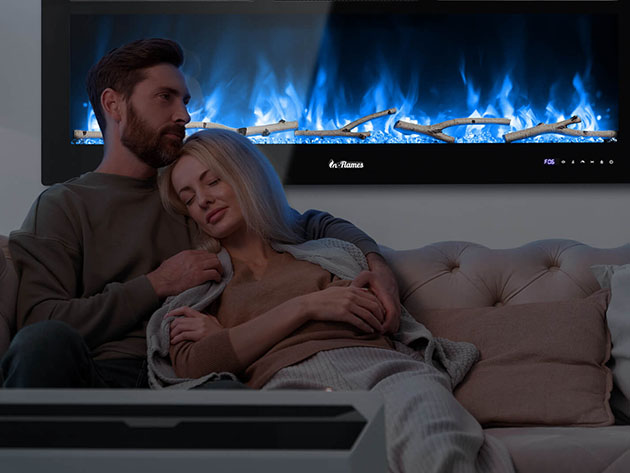 50" Wi-Fi Smart Wall Mounted Electric Fireplace