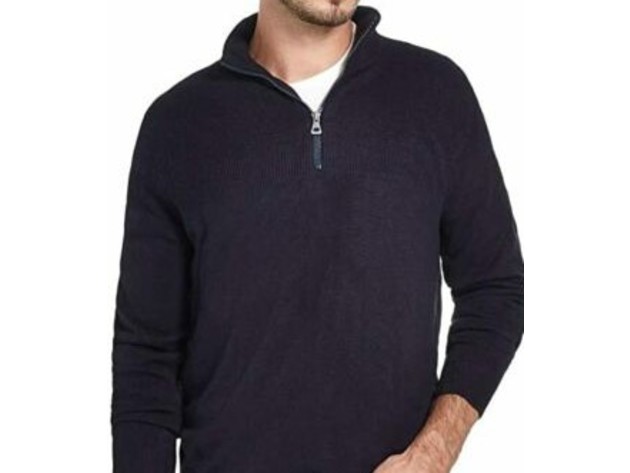 Weatherproof Vintage Men's Soft Touch Quarter-Zip Sweater Black Size XX Large
