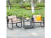 Costway 3 Piece Patio Rattan Conversation Set Rocking Chair Cushioned Sofa Garden Furniture - Black