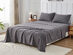 Kathy Ireland 4 Piece Heathered Jersey Knit Cotton Sheet Set (Full/Dark Gray)