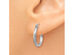 14K White Gold Diamond Cut Hoop Earrings