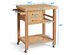 Costway Bamboo Kitchen Trolley Cart Wood Rolling Island w/ Tower Rack & Drawers 