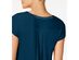 Alfani Women's Satin-Trim High-Low T-Shirt Blue Size Petite
