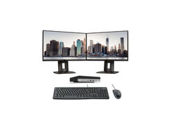 HP EliteDesk 800 G3 Mini Desktop | Core i5-6500T | 16GB RAM | 512GB SSD | Windows 10 Pro |  2x 22" LCD Monitors (Refurbished)