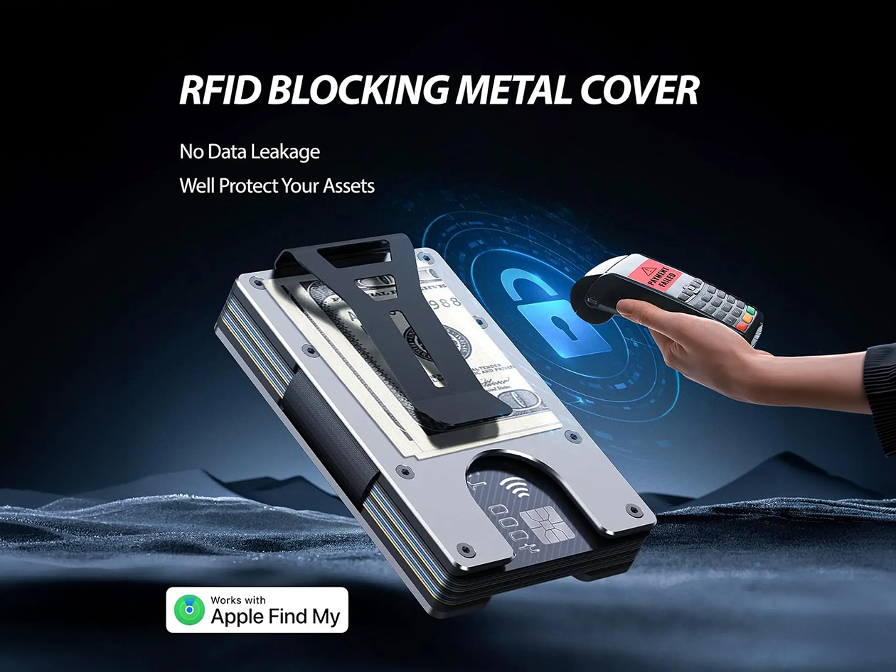 Smart Slim Wallet With GPS and RFID (Orange)