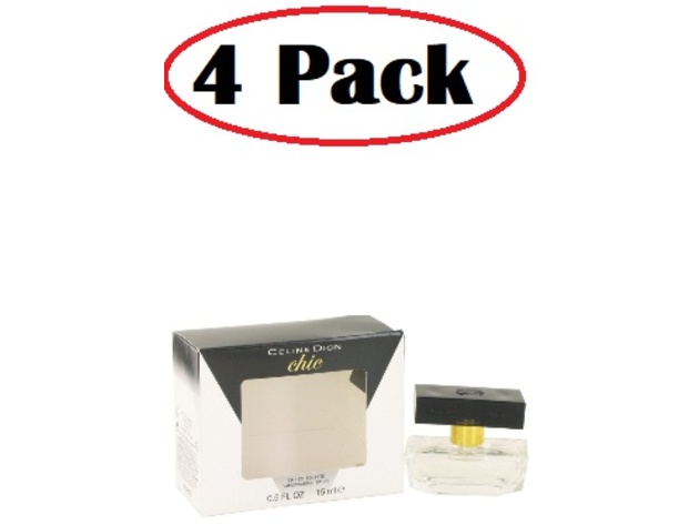4 Pack of Celine Dion Chic by Celine Dion Mini EDT Spray 0.5 oz