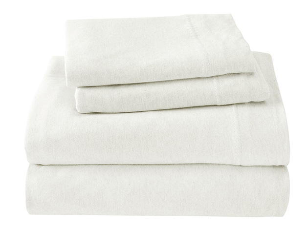 Brooklyn Flat Jersey Knit Sheet Set (White/King)