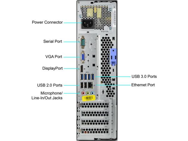 Lenovo ThinkCentre M92 Desktop (2012) 3.2GHz i5-3470 16GB RAM 256GB SSD Windows 10 Home (Refurbished)