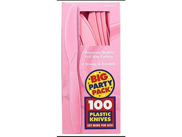 Party Favors - Big Party Pack - New Pink - Plastic Knives - 100ct