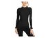 Anne Klein Women's Ribbed Ruffle Detail Long Sleeve Sweater Black Size Medium
