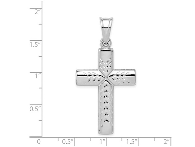 Sterling Silver Reversible Diamond-Cut Cross Pendant Necklace with Chain