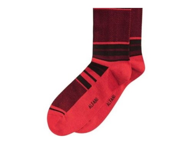Alfani Men's Striped Dress Socks Wine Size Regular