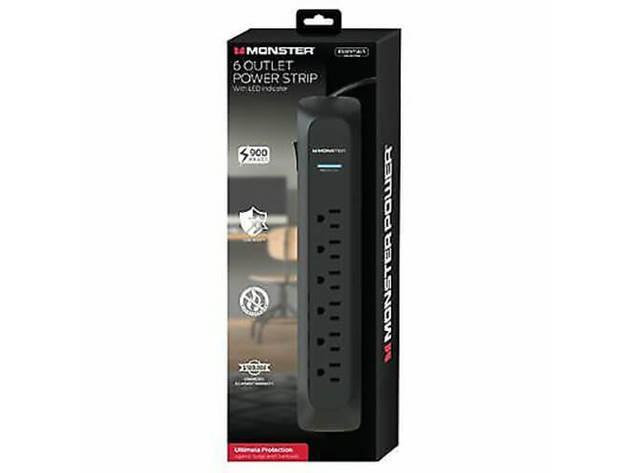 Monster MWS11004US Essentials 6 Outlet Power Strip Surge Protector