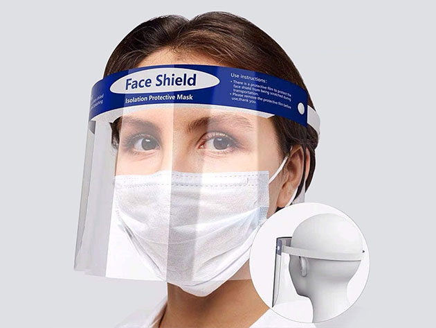Transparent Face Shields: 20-Pack