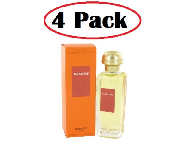 4 Pack of AMAZONE by Hermes Eau De Toilette Spray 3.4 oz