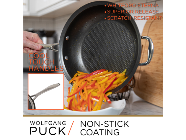 Wolfgang Puck 3-Piece Stainless Steel Skillet Set