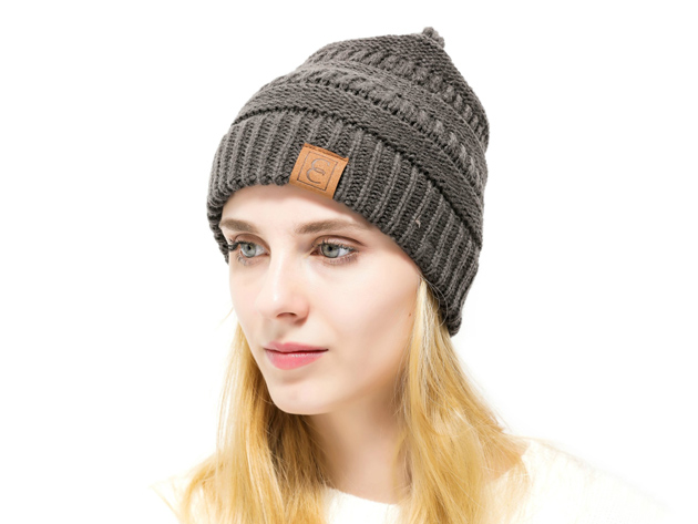 CC Chic Winter Knit Beanie (Charcoal)