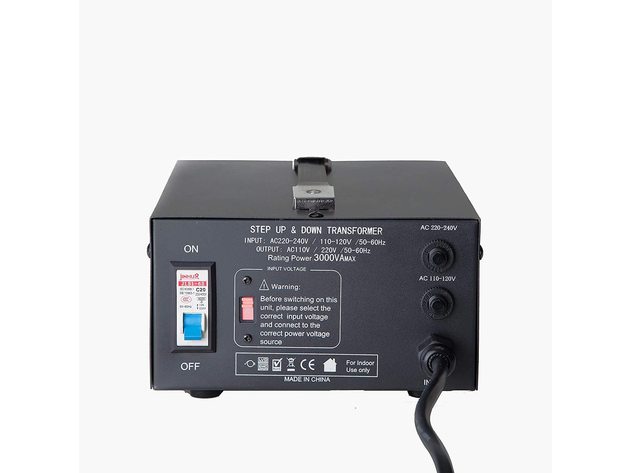 ELC T-3000+ 3000-Watt Voltage Converter Transformer - Step Up/Down - 110V/220V - Circuit Breaker Protection Heavy Duty/High Quality