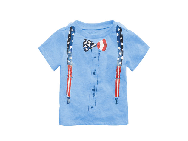 First Impressions Baby Boys Bow Tie-Print T-Shirt Blue Size 12 Months