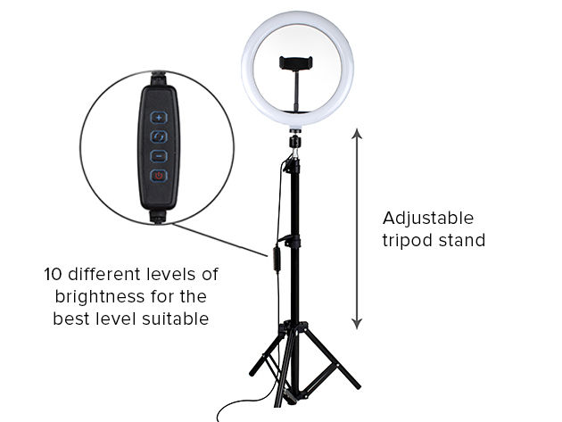 U-STREAM Home Streaming Studio with 10" Ring Light & Tripod 2-Pack