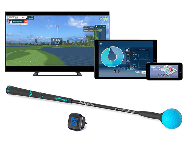 PhiGolf World Tour Edition: Special Sensor with 38,000+ Actual, Real Golf Courses (Refurbished)