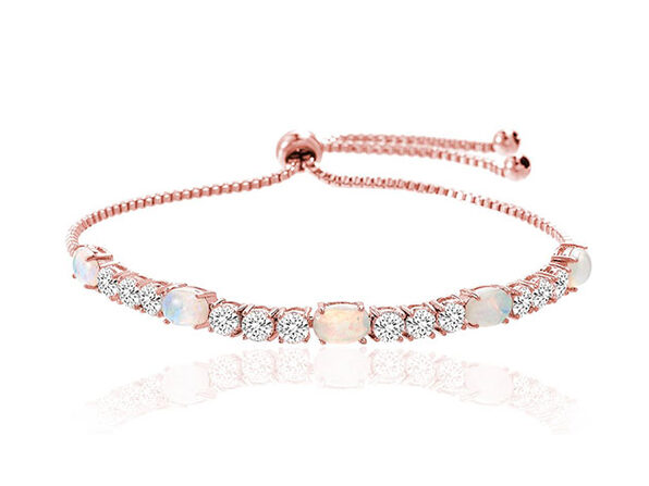 Adjustable Tennis Bracelet Ft. Fiery Opal & Swarovski Elements ... Adjustable Tennis Bracelet Ft. Fiery Opal & Swarovski Elements ...