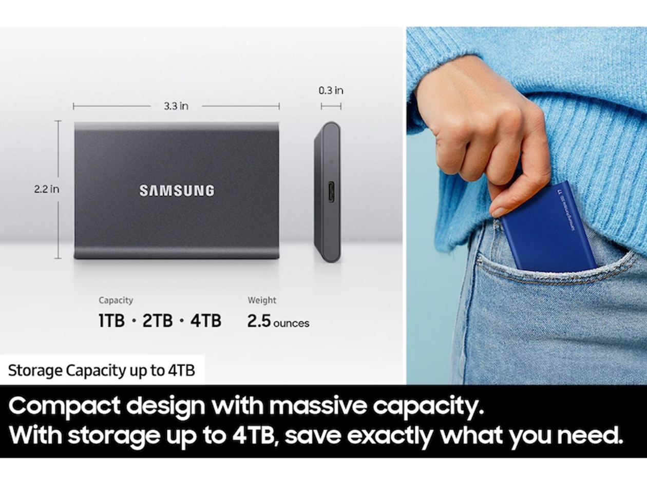 Samsung T7 1TB Portable SSD (Blue)