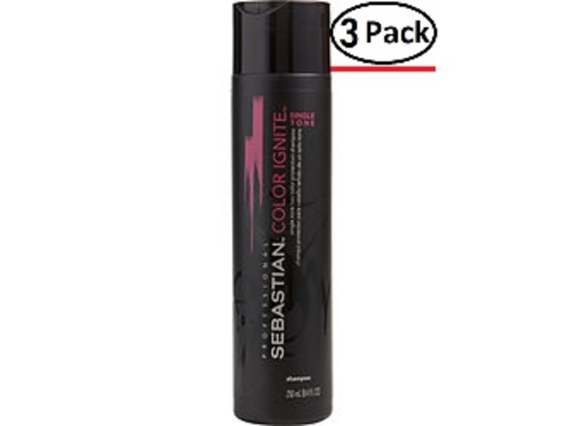 Sebastian By Sebastian Color Ignite Single Tone Shampoo 8.4 Oz For Unisex (Package Of 3)