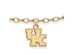 NCAA 14k Gold Plated Silver University of Kentucky Anklet, 9 Inch