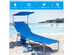 Costway Foldable Lounge Chair Outdoor Adjustable Beach Patio Pool Recliner W/Sun Shade - Blue