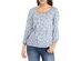 Michael Kors Women's Mini Lily Knit Peasant Top Blue Size Large