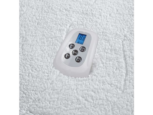 Serta Sherpa Electric Heated Warming Mattress Pad - White
