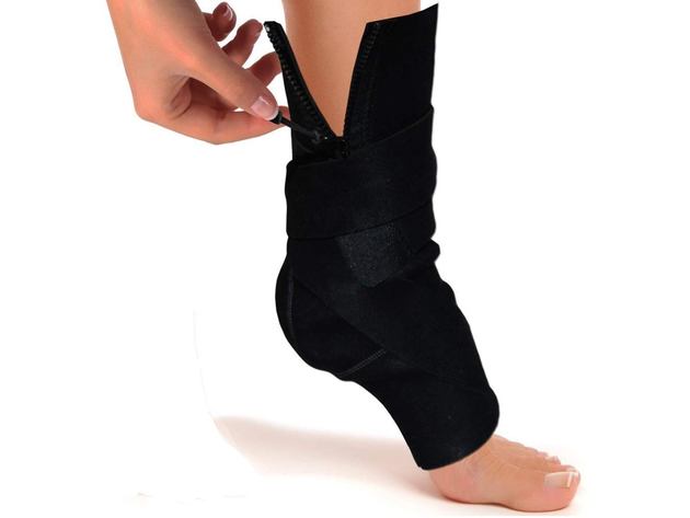 Ossur Neoprene Ankle Sleeve with Zipper, Provides Even Compression and General Support, Large Size: Men: 10 - 11, Women: 11 - 12, Black
