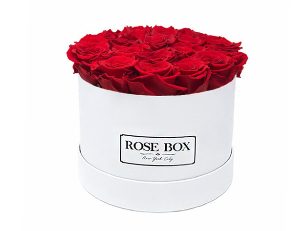 Medium White Boxes with Roses,