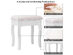 Costway White Vanity Table Jewelry Makeup Desk Bench Dresser Stool 3 Drawers - White