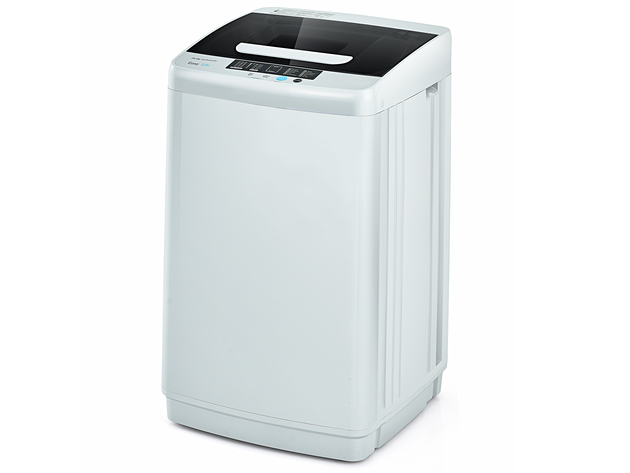 Costway Portable Full-Automatic Laundry Washing Machine 8.8lbs Spin Washer W/ Drain Pump - Gray