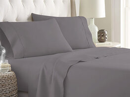 Soft Home 1800 Series Solid Microfiber Ultra Soft Sheet Set (Charcoal/Queen)