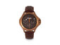 Breed Tempe Leather-Band Watch w/Day/Date - Brown/Bronze