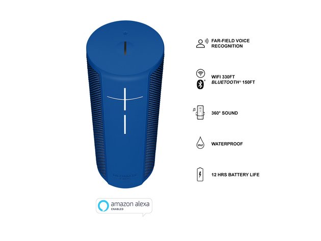 Ultimate Ears BLAST Portable Waterproof Wi-Fi and Bluetooth Speaker - Blue Steel (Refurbished, No Retail Box)