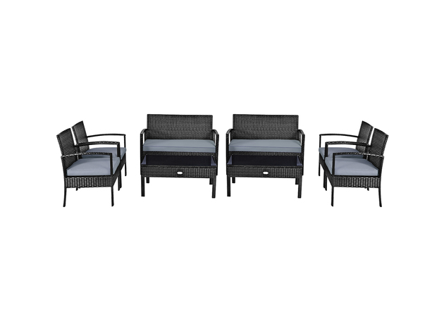 Costway 8 Piece Patio Rattan Furniture Set Garden Deck