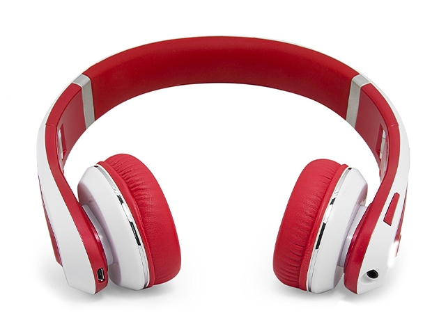MiiKey Rhythm Pro Bluetooth On-Ear Headphones (Red/White)