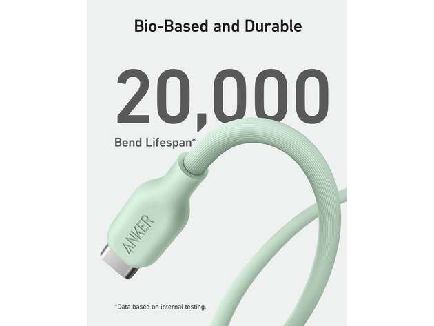 Anker 541 USB-C to Lightning Cable (Bio-Based/3ft/Natural Green)