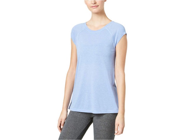 Calvin Klein Women's Performance Cap-Sleeve Strappy-Back T-Shirt Blue Size Extra Small