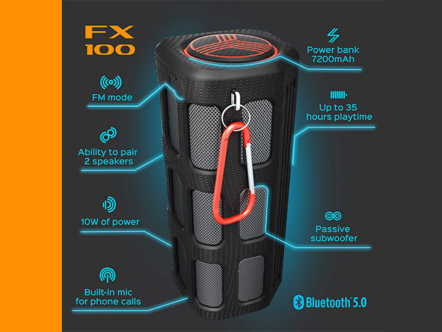 TREBLAB FX100 Extreme Bluetooth Speaker & TREBLAB X5 True Wireless Earbuds Bundle