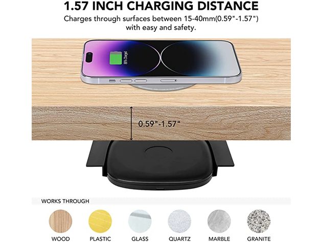 10W Hidden Under Desk Wireless Charger 