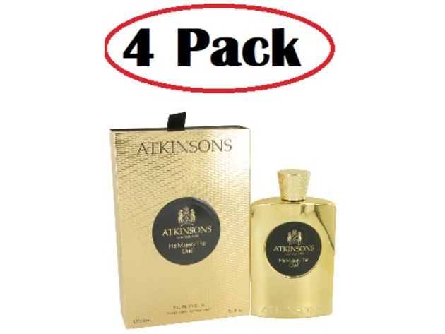 4 Pack of His Majesty The Oud by Atkinsons Eau De Parfum Spray 3.3 oz