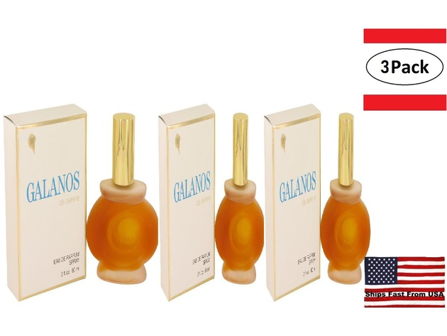 3 Pack Galanos De Serene by James Galann Eau De Parfum Spray 2 oz for Women